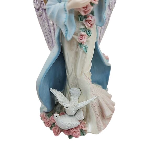 VTG Resin Angel Taper Candle Holder 7" Hand Painted Religious Christianity - Picture 3 of 12